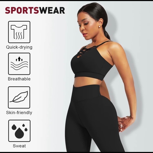 3 PCS ACTIVEWEAR SET (black) - Picture 5 of 7